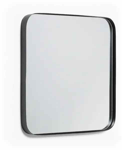 Marco, Veggspeil, svart, H40x40x3 cm